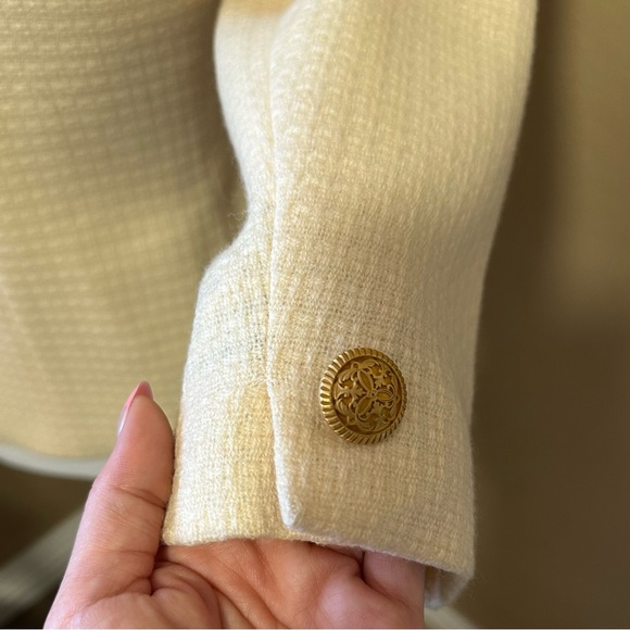 Vintage Wool Blazer Made in USA Blazer Business Suit Cream Petite Sz 2 Like New - Picture 8 of 12